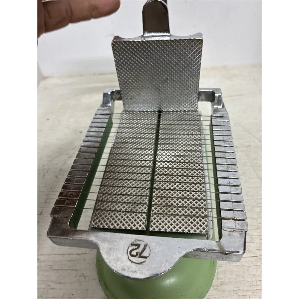 Vintage 1940s Bico Butter/ Cheese Slicer Green Enamel Over Cast Iron Model 72